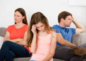 Girl Upset With Her Parent's Argument